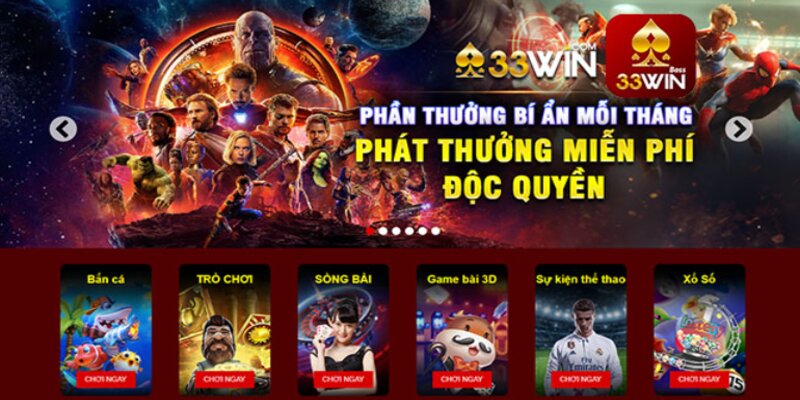 Khám phá thiên đường game thưởng hot nhất 2024 tại 33win